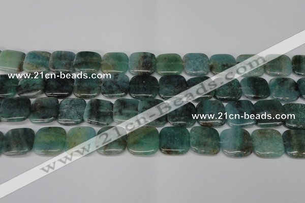 CAQ640 15.5 inches 18*18mm square aquamarine gemstone beads