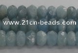 CAQ70 15.5 inches 5*7mm faceted rondelle AB grade aquamarine beads