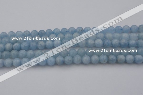 CAQ701 15.5 inches 6mm round natural aquamarine beads wholesale