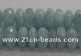 CAQ71 15.5 inches 5*9mm faceted rondelle AB grade aquamarine beads