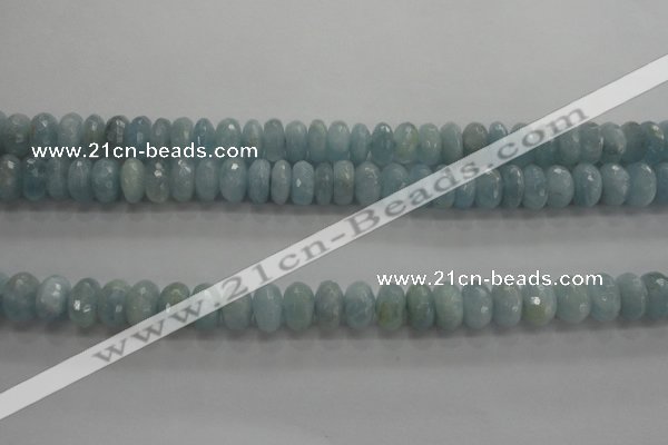 CAQ71 15.5 inches 5*9mm faceted rondelle AB grade aquamarine beads