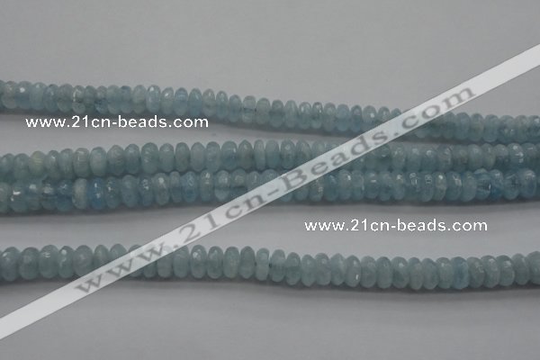 CAQ75 15.5 inches 3*7mm faceted rondelle A grade aquamarine beads