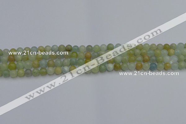 CAQ751 15.5 inches 6mm round aquamarine beads wholesale