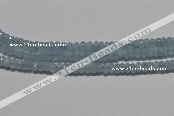 CAQ761 15.5 inches 5*8mm faceted rondelle aquamarine beads