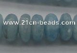 CAQ77 15.5 inches 6*11mm faceted rondelle A grade aquamarine beads