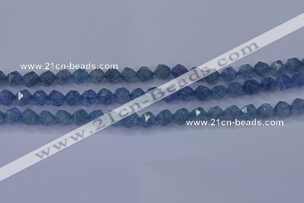 CAQ772 15.5 inches 8mm faceted nuggets imitation aquamarine beads