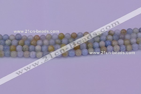 CAQ781 15.5 inches 6mm round natural aquamarine beads