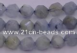 CAQ790 15.5 inches 6mm faceted nuggets aquamarine gemstone beads