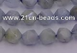 CAQ791 15.5 inches 8mm faceted nuggets aquamarine gemstone beads