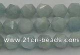 CAQ796 15.5 inches 6mm faceted nuggets aquamarine gemstone beads