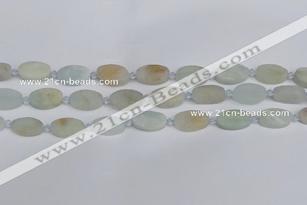 CAQ801 15.5 inches 10*16mm oval aquamarine gemstone beads