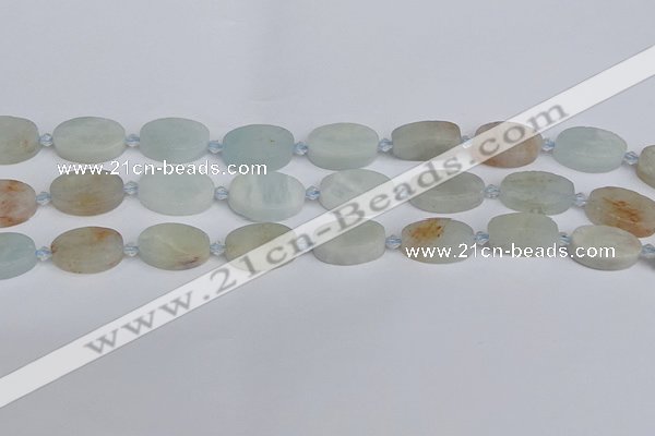 CAQ802 15.5 inches 13*20mm oval aquamarine gemstone beads