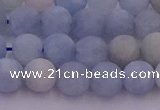 CAQ811 15.5 inches 6mm round matte aquamarine beads wholesale