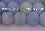 CAQ812 15.5 inches 8mm round matte aquamarine beads wholesale