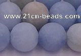 CAQ814 15.5 inches 12mm round matte aquamarine beads wholesale