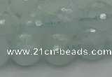 CAQ822 15.5 inches 10mm faceted round aquamarine beads wholesale