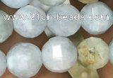 CAQ826 15.5 inches 8mm faceted round natural aquamarine beads