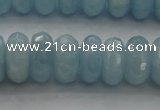 CAQ83 15.5 inches 6*11mm faceted rondelle AA grade aquamarine beads