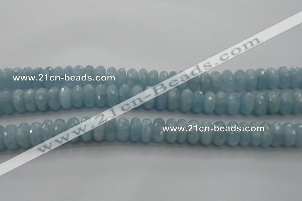 CAQ83 15.5 inches 6*11mm faceted rondelle AA grade aquamarine beads