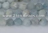 CAQ831 15.5 inches 6mm faceted nuggets aquamarine beads