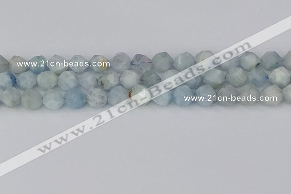 CAQ834 15.5 inches 12mm faceted nuggets aquamarine beads