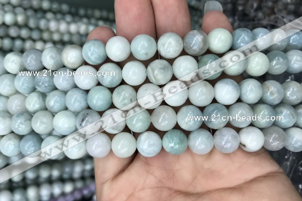 CAQ843 15.5 inches 10mm round aquamarine beads wholesale