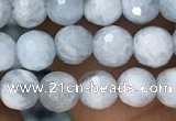 CAQ848 15.5 inches 6mm faceted round aquamarine beads wholesale