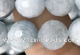 CAQ850 15.5 inches 10mm faceted round aquamarine beads wholesale