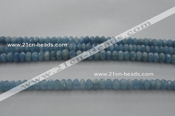 CAQ86 15.5 inches 4*7mm faceted rondelle AA grade aquamarine beads