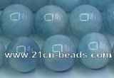 CAQ867 15.5 inches 10mm round aquamarine gemstone beads wholesale