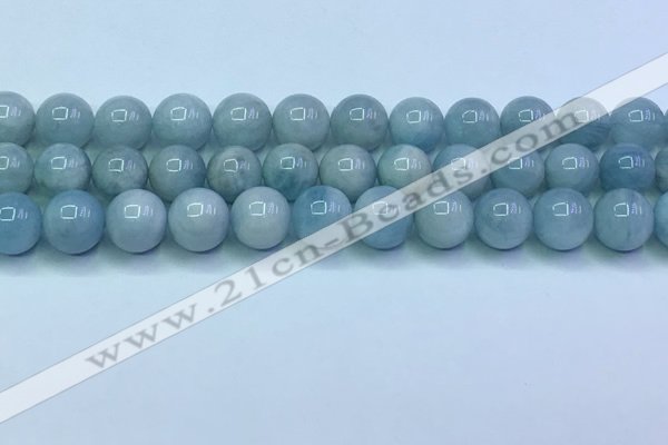 CAQ868 15.5 inches 12mm round aquamarine gemstone beads wholesale