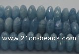 CAQ87 15.5 inches 4*9mm faceted rondelle AA grade aquamarine beads