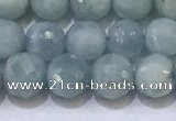 CAQ870 15.5 inches 6mmm faceted round aquamarine beads wholesale