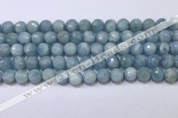 CAQ871 15.5 inches 8mmm faceted round aquamarine beads wholesale