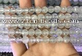 CAQ876 15.5 inches 8mm faceted round aquamarine gemstone beads