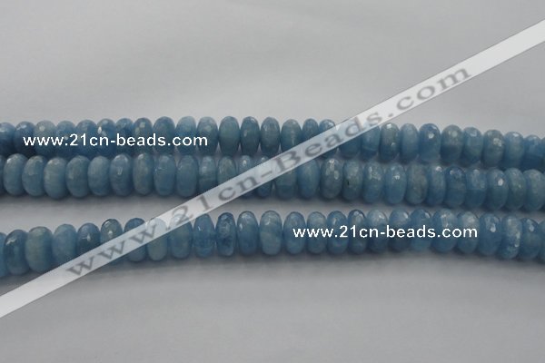 CAQ89 15.5 inches 5*11mm faceted rondelle AA grade aquamarine beads