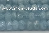 CAQ890 15.5 inches 3.5*6mm faceted rondelle aquamarine beads