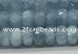 CAQ891 15.5 inches 4*7mm faceted rondelle aquamarine beads