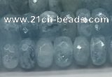 CAQ892 15.5 inches 5*8mm faceted rondelle aquamarine beads