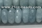 CAQ895 15.5 inches 6*12mm faceted rondelle aquamarine beads