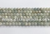 CAQ912 15.5 inches 8mm faceted round aquamarine beads wholesale