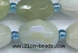 CAQ963 15 inches 9*11mm - 13*18mm faceted nuggets AB-color aquamarine beads