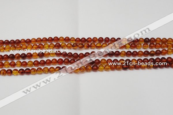 CAR112 15.5 inches 5mm round natural amber beads