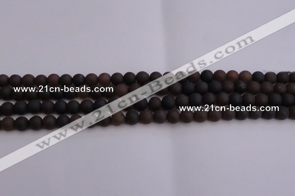 CAR209 15.5 inches 8mm - 9mm round matte natural amber beads