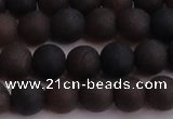 CAR210 15.5 inches 10mm - 11mm round matte natural amber beads