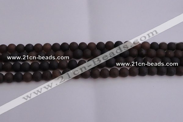 CAR210 15.5 inches 10mm - 11mm round matte natural amber beads