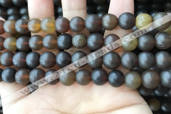 CAR219 15.5 inches 9mm round natural amber beads wholesale