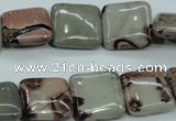 CAR23 15.5 inches 15*15mm square artistic jasper beads wholesale