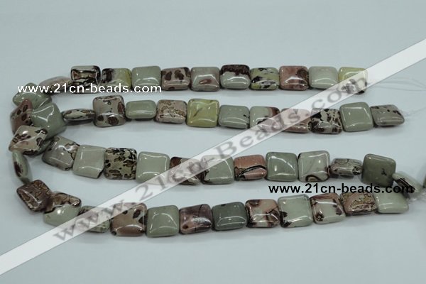 CAR23 15.5 inches 15*15mm square artistic jasper beads wholesale