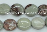 CAR32 15.5 inches 15mm flat round artistic jasper beads wholesale